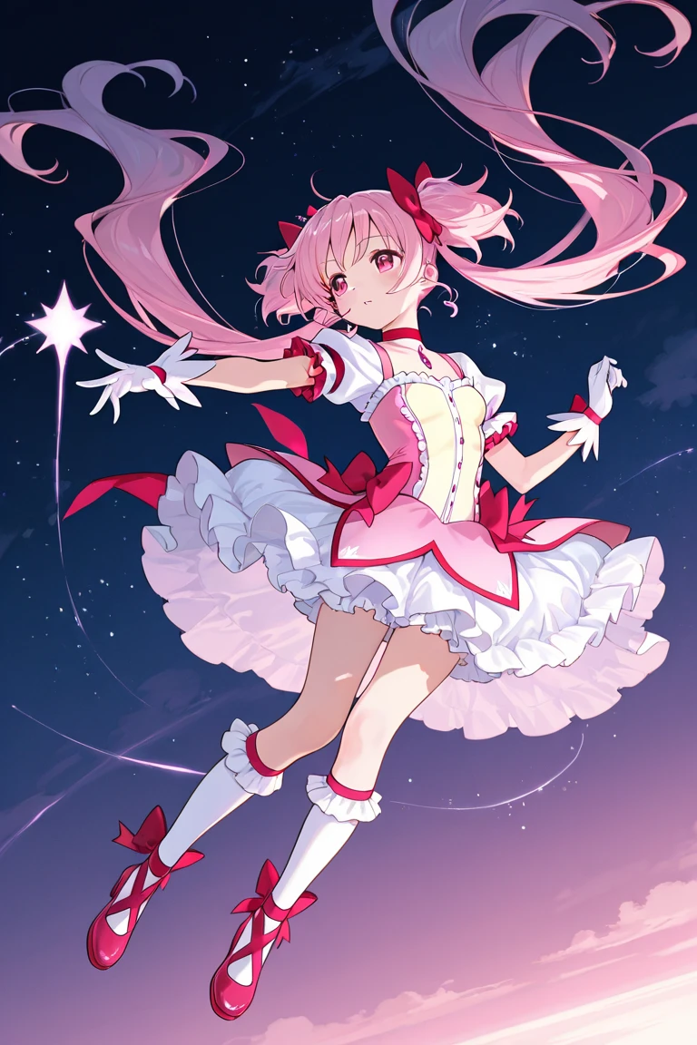 (Girl, Mahou shojo, Pink Dress, puffy, Gilty Gear Style, Concept art, Character design, face front, face profile, Side 2, All fronts, Стиль аниме 90-х, fighting,