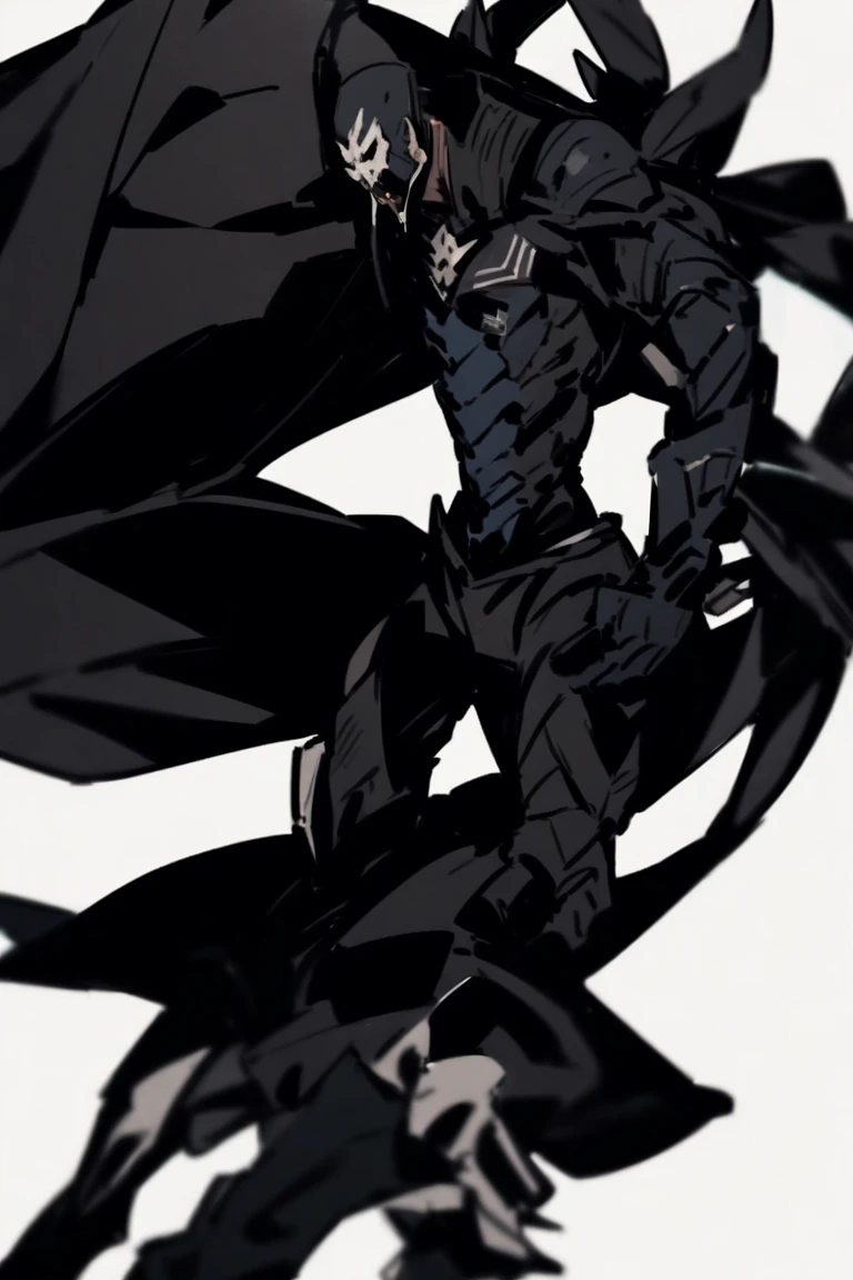 《the original god》Arataki Kazuto , male people, chest muscle, Sexy , Venom symbiote for your body, Black mucus of the body , into venom, venomize,Black bodysuit,(Cloak),Red cape,Abs,(Adult male)((Venom possession,venom symbiote)),over-Tortoise Man,Battle damage,((Masterpiece)), ((Best quality)), Ultra detailed,((illustration)), Dynamic Angle, Detailed light, (Delicate eyes), Floating, 1boy, Male focus, Head, Clothing, Yellow eyes, necklace, tattoo, (Forehead:0.8), (ahoge:0.8), jewelry, brunette color hair,apathy,Ray, chest muscle, Sexy , Venom symbiote for your body, Black mucus of the body , (into venom), Venom,frontage,Bust photo,White tight-fitting top,spiderman outfit,style of anime4 K, 4K anime wallpaper, Badass anime 8 K, 4 k comic wallpaper, young anime man, Anime boys, Anime wallpapers 4 k, Anime wallpaper 4K, High quality anime art style, Anime moe art style, Anime art wallpaper 8 K, Anime art wallpaper 4 K, RGB lighting,