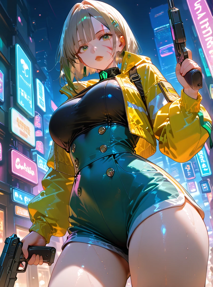 physical trainer girl,(((1girl))),
(large breasts:1.4),saggy breasts,(((ear fins:1.5))),(glowing eyes),(((orange_eyes:1.2))),(((black sclera:1.5))),symmetrical eyes,((fat)),(((lustrous skin:1.5,bright skin: 1.5,skin tanned,shiny skin,very shiny skin,shiny body,plastic glitter skin,exaggerated shiny skin,illuminated skin, wet legs))),(spider lower abdomen,narrow waist,wide hip,athletic body,inflated legs, thick thighs,detailed body,(detailed face)),((twin tail hairstyle, black hair,turquoise highlights hair)),
cute,slutty,seductive,erotic,((nsfw)),
((physical trainer suit)), orange headwear, ((orange skirt, black shirt, white panties)), ((Skirt Lift Front, (skirtliftfront))),((wet clothes,intricate outfit,intricate clothes)),
(dynamic pose:1.0),embarrassed,(centered,scale to fit dimensions,Rule of thirds),
cyberpunk city by the ocean at night, with bright neon signs and dark stormy clouds and puddles, scenery:1.25,nighttime, starry night, cosmos,Very dark night that makes the neon lights stand out, very bright neon lights,
artistic photography,(photography taken by sldr),highres, sharp focus,(ultra detailed, extremely detailed), (photorealistic artwork:1.37),(extremely detailed CG unity 8k wallpaper),((synthwave background theme)),(((vibrant colors))),intricate,(intricate background),(masterpiece),(best quality),perfect rendered face,perfect face details,realistic face,photo realistic,analog style,((intricate detail)),(((realism))),
