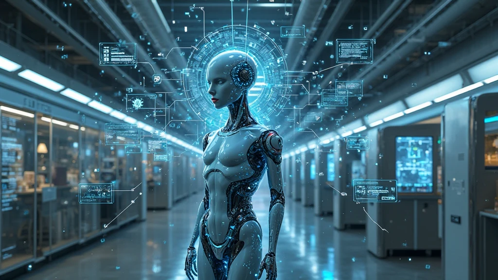<lora:aioverlord:1> a holographic aioverlord controlling amazon warehouse workers, green, Christmas, holograms