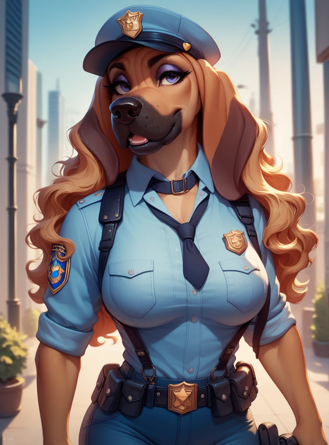 Draft Sketch (nsfw)))), uploaded the e621, beautiful and detailed,woman (((female))) ((anthro)) werewolf, Ross Tran, by ruan jia, by zaush, by foxovh, lighting cinematic, seductor, werewolf, thighighs, (huge chest) foxovh 1girls ai_generated masterpiece:1.2, best quality, realistic, (real picture, intricate details, depth of field), beautiful blonde woman, she has striking blue eyes, highly-detailed, perfect face, (huge breasts:1.3), (skindentation), thick thighs, wide hips, small waist, tall, (huge ass:1.1), blushing, sexy, wearing tight slim tiny erotic police red dress, nsfw ponytail hair, hair black with highlights red, ponytail fishnet red in bouth legs completly (police t-shirt) (police-mini-skirt) (police-bra) (logo-police-clothes)