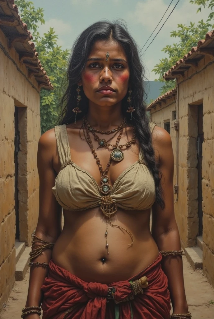 Naked indigenous woman
