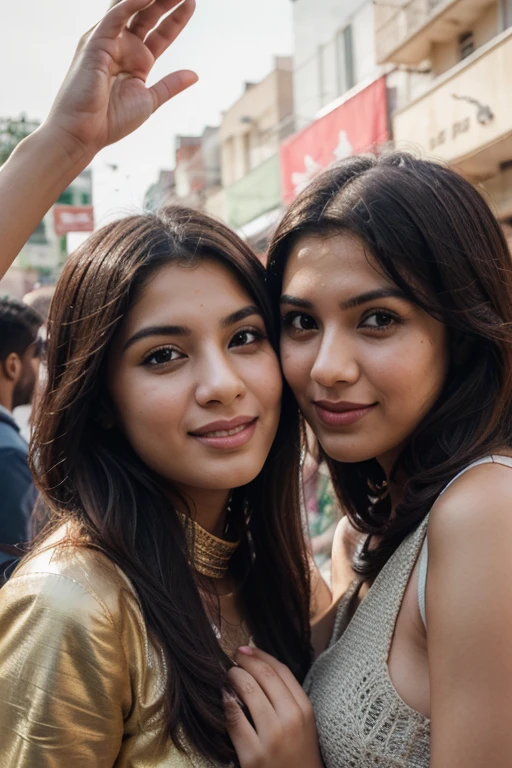 Desi Teenage girl and her two friends kissing in front of Taj Mahal .(3 girls). Short hair. Bindi. Dirty body. Dirty butt. Nose ring.