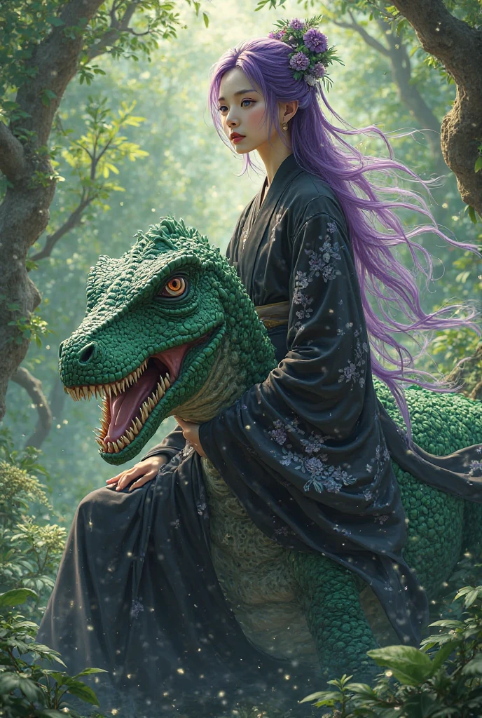 A giant man-eating plant, Audrey2, a sexy young Malaysian woman in a hijab looking into Audrey2's mouth, a flower shop interior, high quality, 8K, photorealistic, dramatic lighting, moody atmosphere, vibrant colors, lush foliage, intricate details, masterpiece