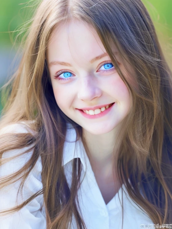 light brown hair, blue green eyes, 15 year old girl