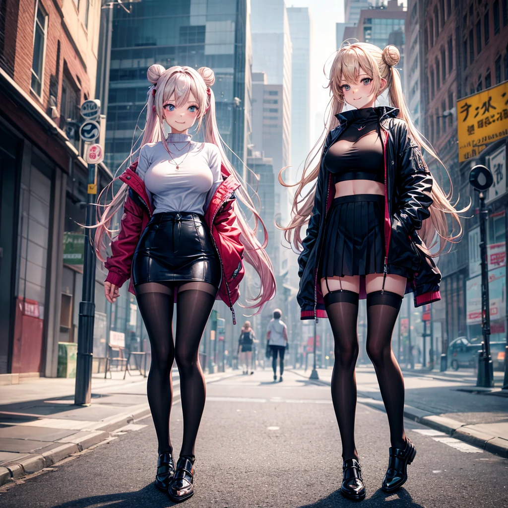 best quality,8K,high school girl,zippered track jacket,smiling,gravure idol,Model,beautiful girl,down hair,alluring Multiple girls are depicted,uniform,cardigan,blazer,uniformにリボン,girl,masterpiece,highest masterpiece,long hair,perfect face,big bust,cleavage,erotic cute,sexy girl),Angelic cute girl,Naughty Girls,Too beautiful girl,Future Fashion,Cutting-edge fashion,Model,Full body image,perfection,Colorful