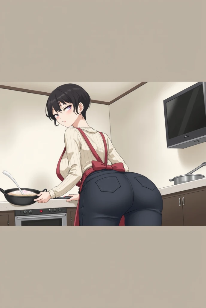 anise,one girl,big breasts,combat uniform,male,NSFW,,maleと女,Bedroom,big ass,plump body,backwards,Ahoge