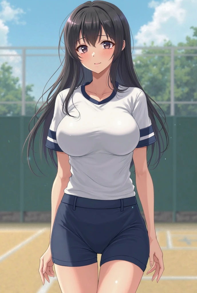 mastute piece,Best Quality,insanely detailed,8k cg,nsfw,
(shoot upper body:1.3),
(1girls:1.3),standing,looking at viewr,body in front,both arms behind back,(light-blue-baton-twirling-uniform:1.3),(bare breasts:1.4),(bare nipples:1.4),
break,
blush,shy,(ecstasy face),(trembling:1.2),break,(light black hair:1.2),
break,
perfect breasts,perfect teats,(open mouth:0.9),(large breasts:1.2),
(outdoor-sports-field)、