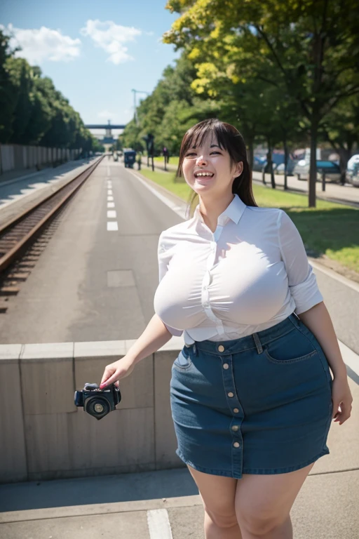 A sexy girl with big breasts wearing a bra