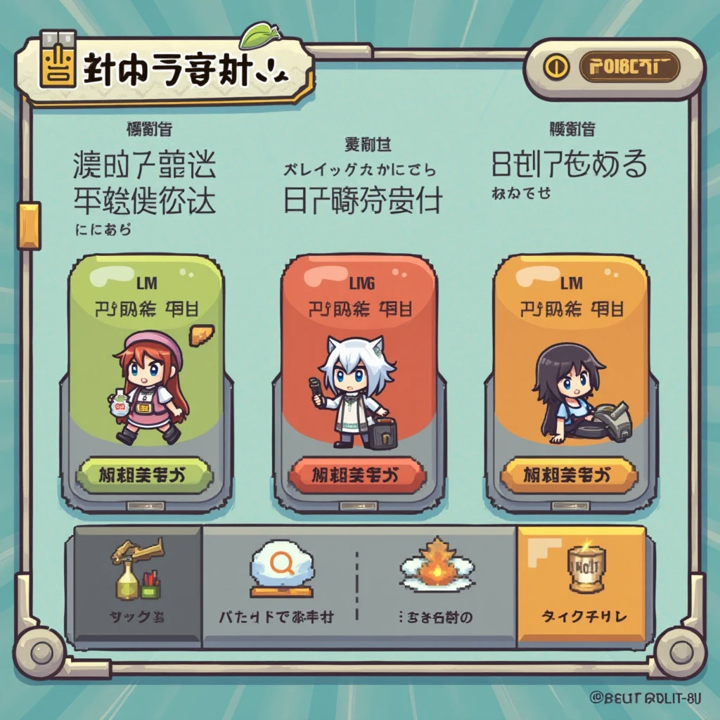 A close-up of a table that contains several different characters, game footage, game ui, game overlay, 000 battle, Game UI, gameplay, front game card, rpg skill, Volume 20, Volume 2 0, character selection screen, game hud, character sheets, onmyoji, Genshin, pixiv daily ranking, unit, Game map