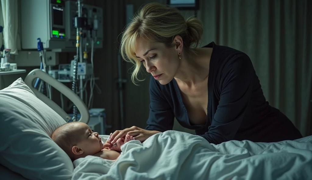 Diana taking care of Charles at the hospital