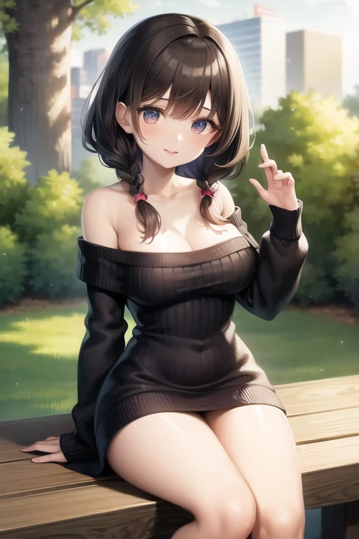 (((Masterpiece))),(((Super Detail))),(((in 8K))),(((best composition))),(((Rim lighting,Fireglow effect,deep shadow))),solo,(Hatsune Miku:1.0),Beautiful fingers,Detailed finger features,(Detailed hair features:1.7),(Dynamic and sexy bending pose:1.3),detailed facial features,detailed clothes features, (perky chest:1.1), (pointed chest:1.3), delicate beautiful face, Bright blue eyes, cute eyes, sparkling eyes, Big eyes, beautiful detailed eyes,double bun with glittering hair ornament,(super detailed glossy skin:1.3),slender body,tits,goddess smile,((with sparkling eyes and a contagious smile)),beautiful posture,have a cup of coffee,black hair, red eyes, dress, bare shoulders, jewelry, collarbone, sidelocks, hairband, earrings, indoors, off shoulder, sweater, arms behind back, plant, short hair with long locks, white hairband, off-shoulder dress, sweater dress, off-shoulder sweater, red sweater, big side hair, very long side hair,(super delicate floral pattern:1.2),seductive cleavage:1.3,beautiful glossy legs,shiny red high heels,lifting dishes with cakesd,french restaurant,hustle and bustle,rising steam,(((depth of fields)))
