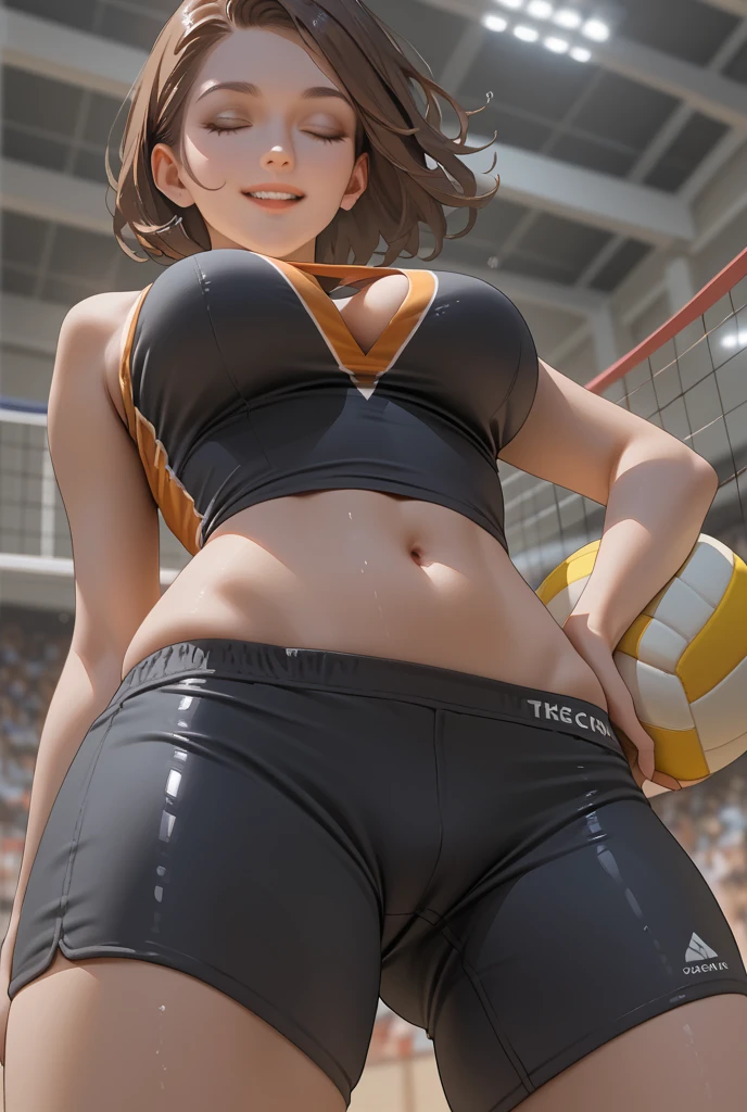 (Two Women),Two beach volleyball players standing side by side,Beach Volleyball Team,(Beach volleyball bikini:1.3),(They all wore the same clothes:1.5),(short hair:1.3),(whole body:1.5),(big eyes),(beautiful eyes),(Pretty Face),(Delicate face),(Sexy look:1,5),(muscular:1.0),(Sensual:1.0),(Thick thighs:1.0),(The background is a beach volleyball court:1.3),(Blurred background:1.3),(masterpiece:1.5),(best quality:1.5),8K,(Very detailed:1.5),(high resolution:1.5),(Practical:1.5),(Reality:1.5),((cameltoe:1.4)),from below:1.1