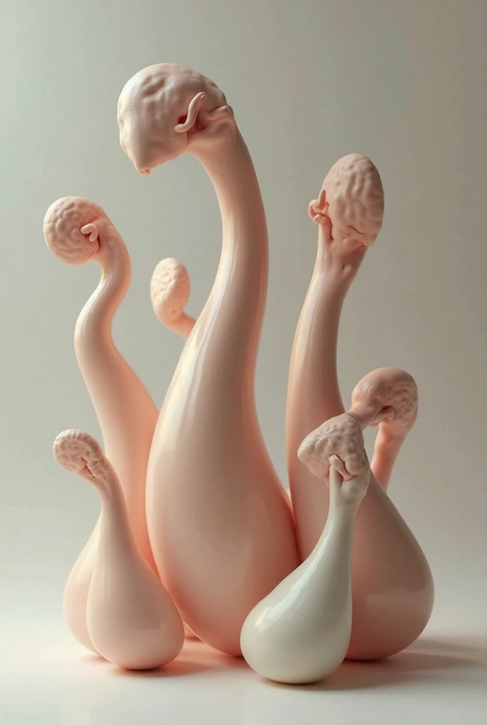Hyper-realistic ultra beautiful surreal happy wood painted amalgam of bodies built-in and embedded with other surreal shapes, parts of these bodies are replaced by cubist motives, happy cloudy background, Da Da style, Super-detailed, Studio Quality, 48k / HD , Normal Contrast, hyper Realistic Shadows, octane Rendering, Sharp Focus