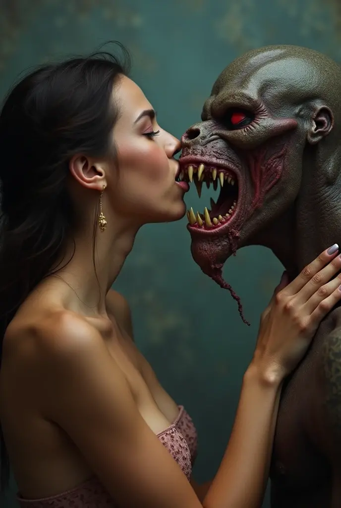 Demon fucking woman screaming in pain because the Demon&#39;s dick is thick