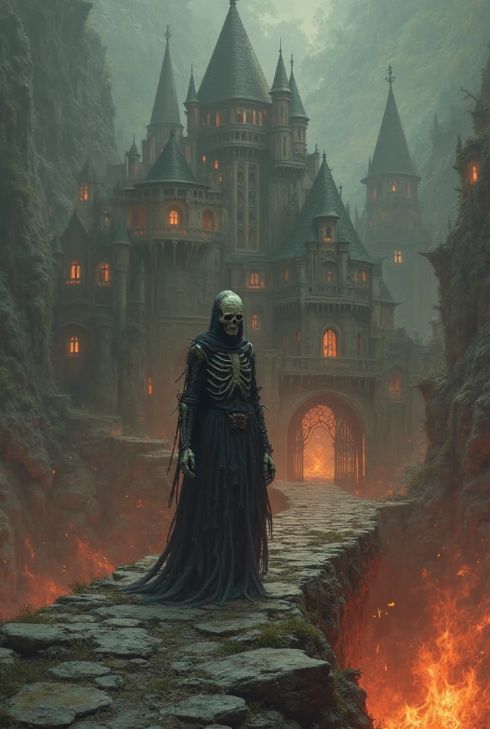 Cemiterioe Living Dead Landscape with Skulls at War Night of Darkness Fantasy