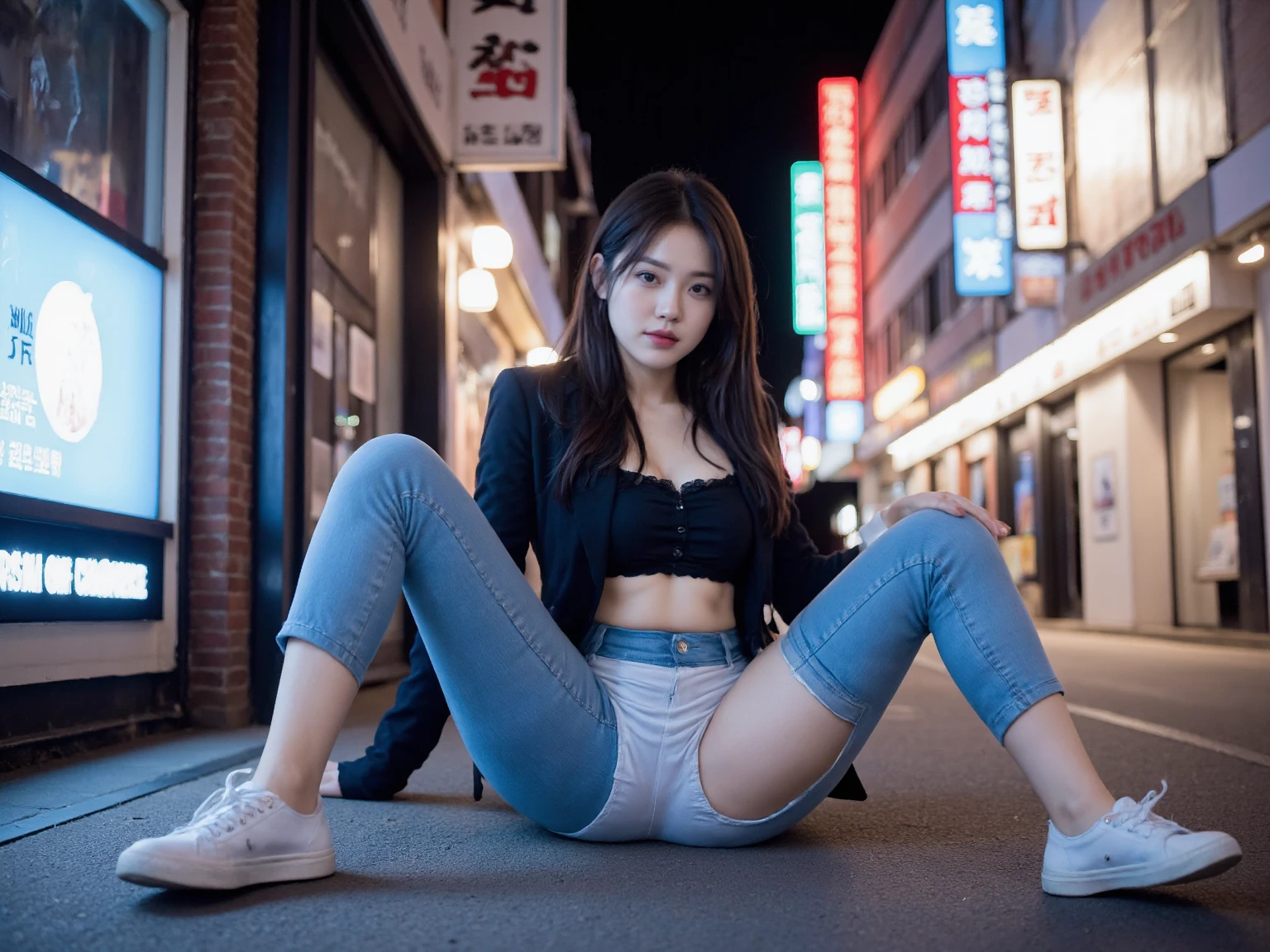 Zombie middle school girl,Raised sexy,The clothes are torn,Have on the street,Stand with hands and feet twisted,Skin ulceration,Crotch up,lies on the ground,legs are open,looks crazy,Claws on hands,