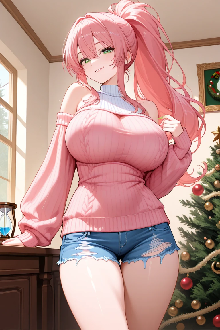 woman, ((Masterpiece, best quality)), full body view, sexy, bursting huge breasts, detailed skin, Anna from Frozen clothes, highly detailed, cinematic lighting, ultra realistic, blush, looking at viewer,  anna, anna from frozen, princess, disney, brown hair, long hair, portrait, outdoor, snow,  cleavage,  large breasts,  wide hips, full body view, tall, 
skirt, miniskirt, microskirt, pleated skirt, thighs,