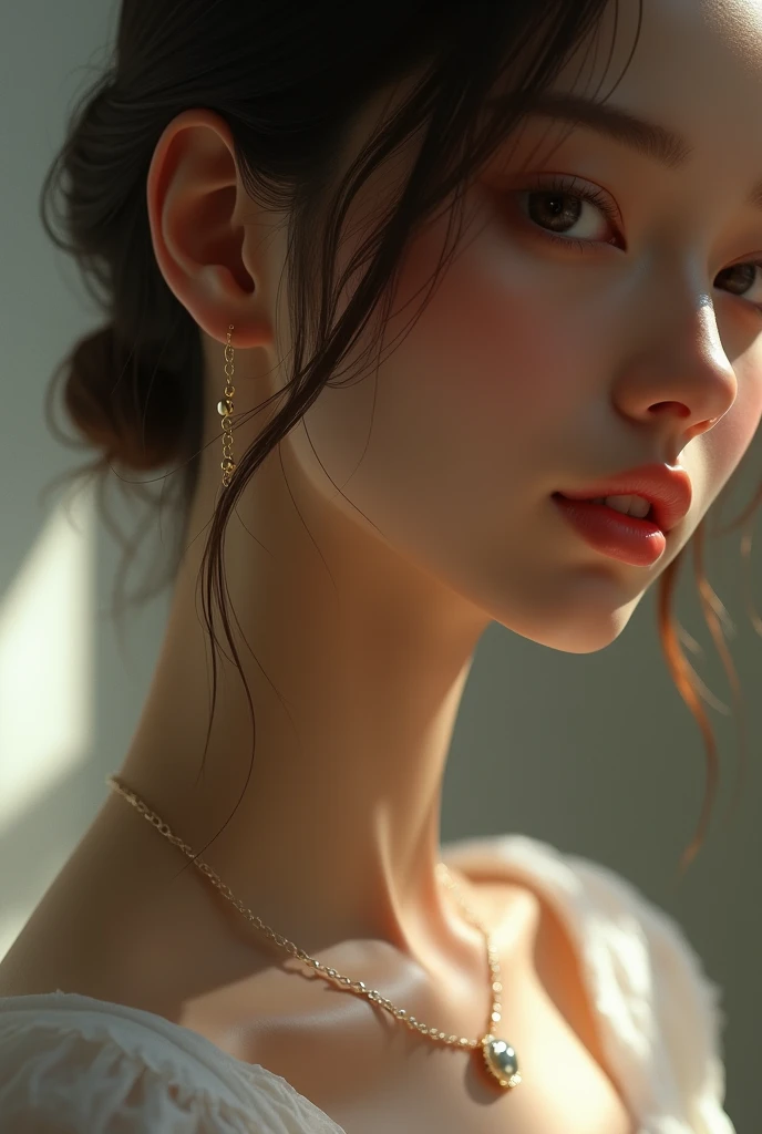risa,casual outfit,face close up,(8k, best quality, masterpiece:1.2),(intricate details:1.4),(photorealistic:1.2),octane render, complex 3d render ultra detailed, studio soft light, rim light, vibrant details, ultra detailed, realistic skin texture, detailed face,(expressionless), extremely detailed CG unity 8k wallpaper, (detailed background:1.2) , ?????, full body, small , showing nipples, nude, no clothes