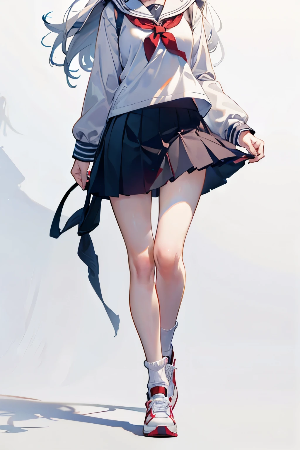 Beauty, miniskirt, long legs, exposed panties, no clothes, white silk