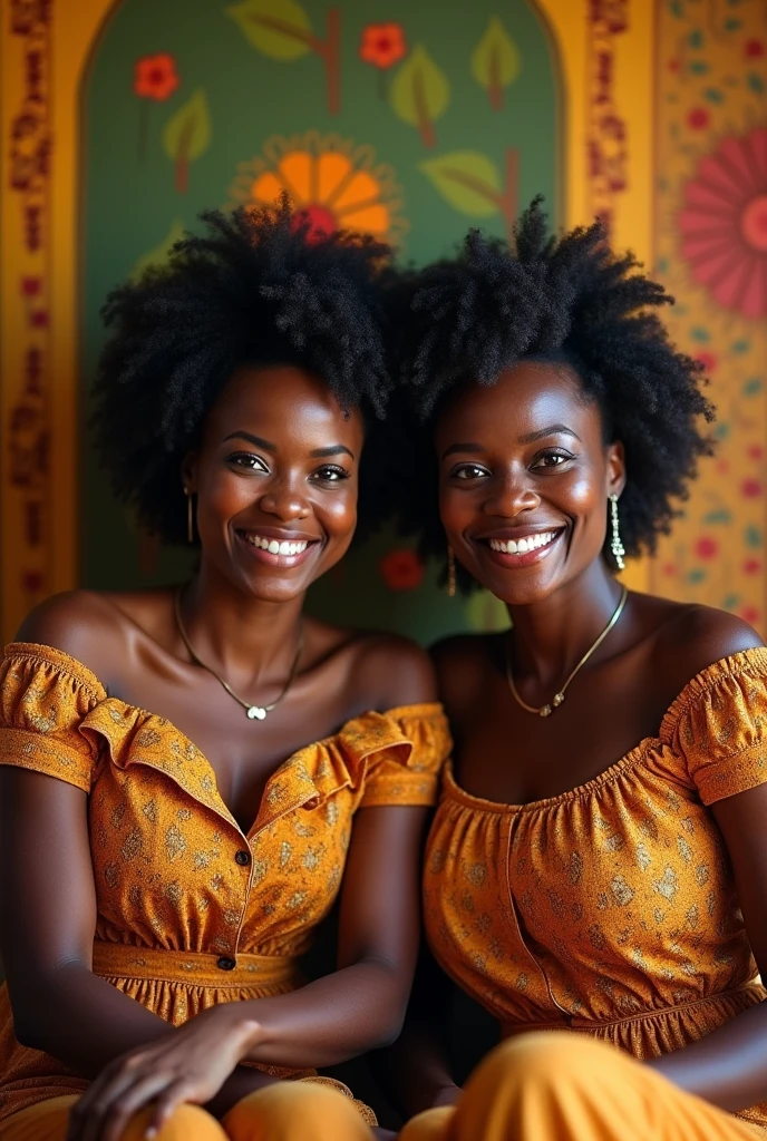 Happy black family without children