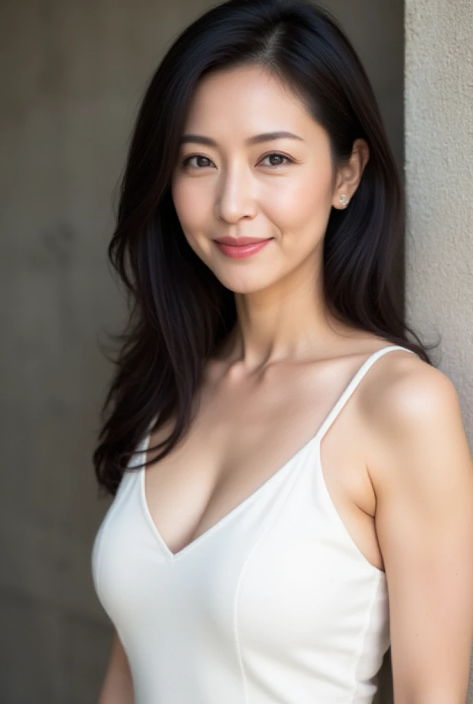 smile, Norinobu Shinoyama, professional photographer, very beautiful woman, cleavage, waist, pubis, tan marks, show tan marks, masterpiece, best quality, cinematic lighting, (stereoscopic lighting), focus, 8k wallpaper, very detailed, ultrarealistic, photorealistic, sharp focus, absurdity, (HDR:1.2), photography, detailed and complex, very detailed, smooth, sharp focus, Looking at the camera,