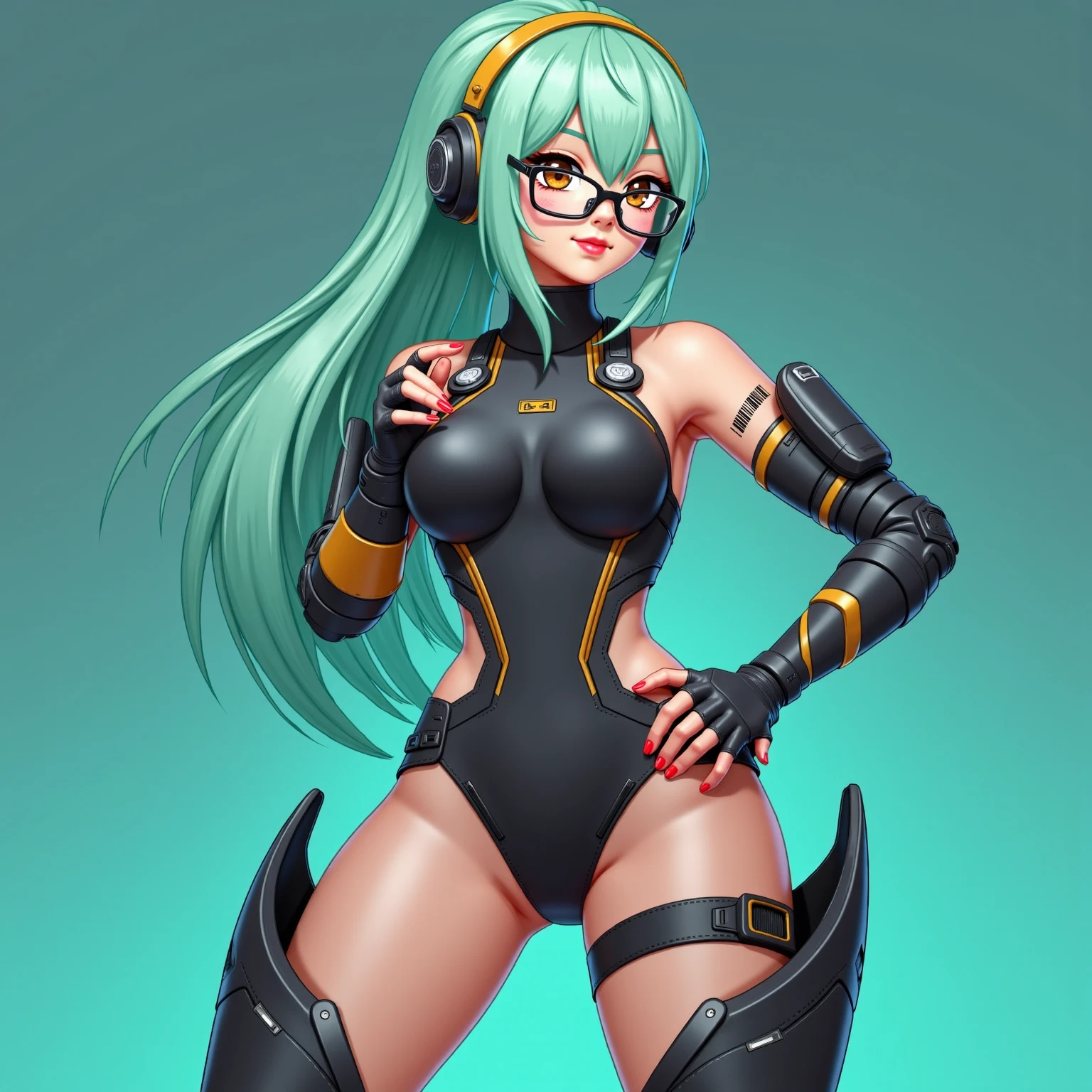 ((best quality)), ((masterpiece)), (perfect face), (detailed), damaged destroyed radioactive laboratory, broken glass on floor, (large cylindrical sci-fi containmer, glass busted broken open, centered in background), detailed realistic face, (tall muscular nerdy dark-skinned Haitian scientist woman with long braided hair, small breasts, full lips, round nose, glowing amulet necklace, golden jeweled armlets, standing hurt, violet iridescent slimy alien symbiote taking over body, concern, left side of frame), small slime symbiote sliding around floor, fumes and smoke along ceiling, (large cannabis indica plant in sci-fi glass container fumes escaping), in style of science fiction space horror atmosphere