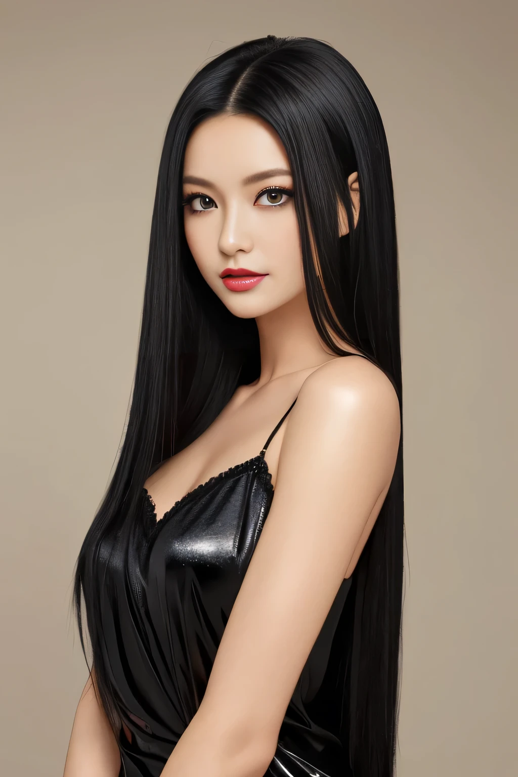 Womens 1 ( closeup of her face :1.5!!!) (Sexy face!!!!!) (( Best Quality )) ((masterpiece)) ( Are familiar ) (Get used to it) (white wall background!!!!!) ( she is the most beautiful and sensual 24 year oldCOSMETIC MODEL ) ( looks amazing to viewers .:1.5) ( very shiny voluminous, Very straight!!! Best Quality , the Best Quality , ridiculously long , everlasting Abnormally long, wide black hair at both ends of her body Her Best Quality , Best Quality , Abnormally long, Black hair that lasts forever , Extremely long hair !!! her beautiful jet black hair is so long !!! Her hair is very black!!! length, Shiny black hair, Black Silky Hair , detailed length black hair, length black straight hair, long black hair, length black hair, 太くShiny black hair, length black hair, black hair, length free straight black hair, perfect silky straight hair , Very dark natural black hair, very length black hair) ( } she has received beautiful makeup from a professional makeup artist ... Refined Textured :1.4 bright red lipstick BEAUTIFUL BLACK EYELINER ) ( She's wearing a shiny rom-colored silk camisole dress .) Perfect Woman'face ( she has the skin color of a typical Japanese figure..., Her skin got a sexy look with the help of a very high quality ultra high definition .、Very beautiful glowing skin) (Her face is dignified sexy)( She had her beautiful makeup done by a professional makeup artist {x} She got sexy makeup with the help of a professional makeup artist An update has been applied.... Lipstick is red her eyeliner is beautiful black ) ( she has the skin color of a typical Japanese figure her skin is very delicate and sensitive ..、、Very beautiful and radiant skin) ((Her face shape is thinner than average:1.4)) (( her eyes are bigger than average :1.6)) (( her eyes are bigger than average :1.6)) (( Her eyebrows are very thin :1.8)) ((Rich 1.4)) ( Extremely Detailed 8K ) (Ultra-fine skin texture 1.4) (, vibrant:1.4), sharp concentration :1.2、 beauty :1.4 Dynamic Lighting ( Professional raw uncut photos taken by a photographer ) Very beautiful glowing skin) ( surreal by a professional photographer Photo :1.2)