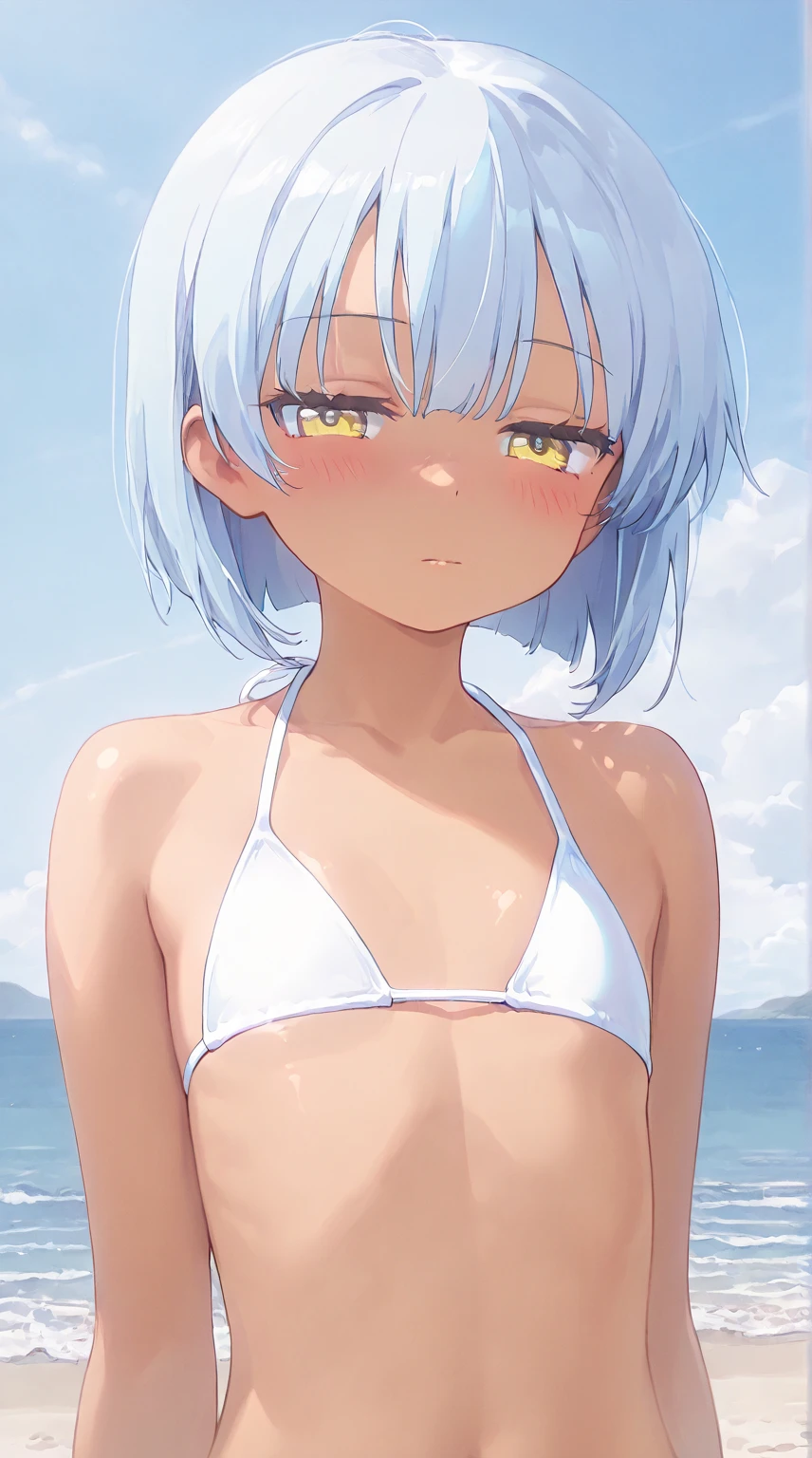 (masterpiece), scenery, oasis, sun, Upper body, 3 girls,(((put your hands behind your head))),NSFW, (((((nude))))), (((((male'chest of))))), small breasts, I'm tearful, ((crying face)) spread your legs orgasm, open your mouth, particles of light, blonde, aqua eye, looking at the viewer, face focus,((classic braids)), short hair, ((((((hair above one eye)))))), Ahoge, ((腹logic)), logic, Are standing, ((spread your legs)), I was scared, gang rape,(black skin) ,(((( on body))))