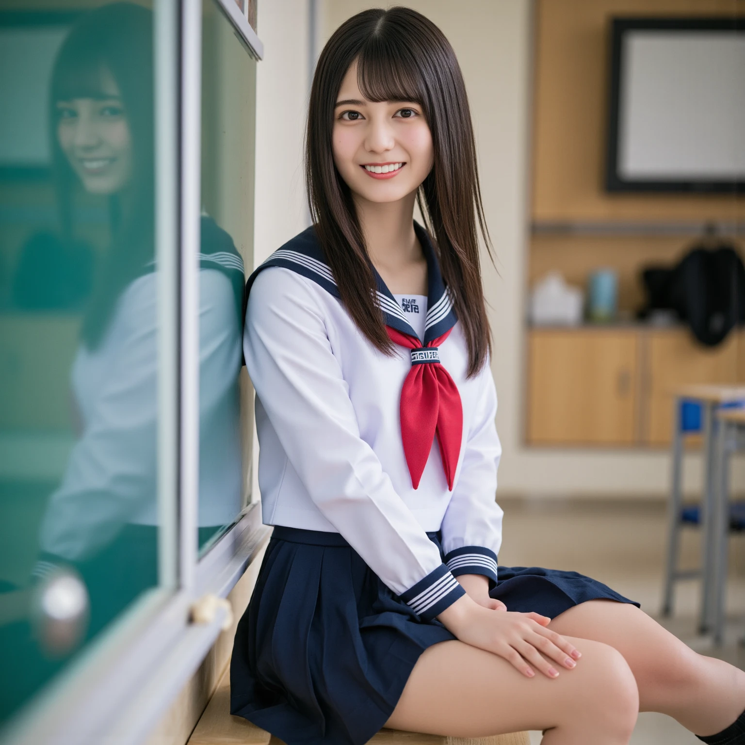nsfw(Not safe for work)、(Happy expression:1.26)、RAW Photos、(((Beautiful Skin:1.0)))、(((Ultimate beauty full body photo shoot)))、((Glowing Skin))、1 girl、((10 year old beautiful girl in Prague、10th Generation、Primary school students、young、young顔:1.0))、Bright expression、Detailed face、Fascinating、((Black-haired、Shortcuts:1.2))、skirt、View from the floor、(White long socks、White knee-high socks:1.2)、((Sailor suit:1.2))、Thin belly、uniform、ミニskirt、(マイクロskirt、high waist)、skirt、(Place your elbows on the desk)、Spread your legs out to the side、((Sit on a chair with your crotch open:1.2)、((彼女は股を開いてskirtの中の白いパンティを見せてくれる:1.2))、(skirtが短いので白いパンティーが見える:1.1)、((彼女はskirtをたくし上げ私に白い食い込みパンティを見せてくれます:1.5))、((Sit on tiptoes in a chair:1.2))、Thin legs、Thin belly、Flat stomach、belly button、Counterpoint Shot、((Very detailed))、(完璧にDetailed face)、(Beautiful Hands)、(Finger details)、(Good human structure)、Detailed face、Fine Eyes、Thin Hair、classroom、Seen from a little below、Spread your legs and thighs out to the sides、Cum on thighs