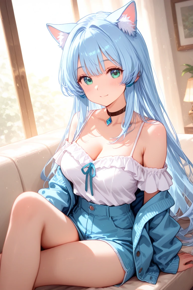Character Details:, - Gender: 1 Girl.
- Style: Anime, - Body Type: Attractive body, slim body, nice legs, slim tights, nice arms, nice shoulders. - Breast: (Small Breast:1.2), (Cleavage:1.1), (Nice Nipple:1.1), (White Goo:1.4),.
- Facial Feature: Beautiful, Gorgeous, ager, Fresh, Young.
- Expression: Shy, Pink Blush on Face, Pink Tongue, Sexy Eyes, Sexy Look, (Sweating:1.4), Innocent Look, Tipsy. - Hairstyle: Blunt Bangs, Long Hair. - Hair Color: (Light Blue Hair:1.5), (Messy long Hair:1.3),
- Clothing: (Yukata:1.4), (Off-Shoulder:1.3),. - Body Pose: (bend over:1.4), (Hands on Knee:1.4),. - Behaviour: Waiting, Want Something, Secretly.
- Accessories: Earrings, No Hair Accessories, Environmental Details:, - Setting: Bed Room., - Lighting: Natural Light., - Decoration: Modern Bed, Chair, Window, White Curtain, City View. Top view. pov, anime style, UHD, retina, masterpiece, accurate, anatomically correct, textured skin.