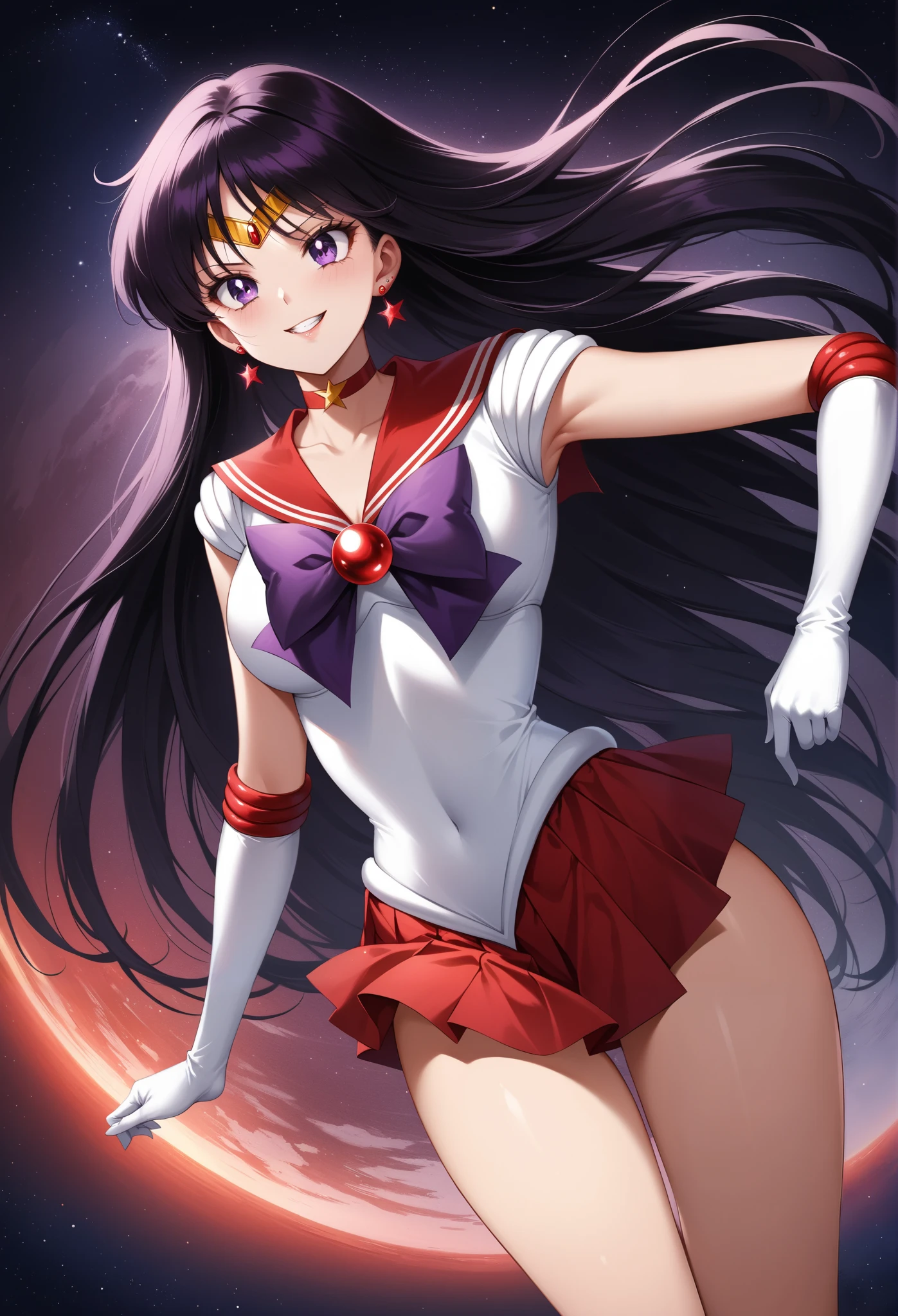 (Very detailed), (masterpiece), (Highest quality), (Super detailed), (Best illustrations), (Best Shadow), (Absurd), Mid-chest, Detailed hands, Sailor Mars,I'm injured、On one knee、Crippling、Her costume is torn and her skin is showing、Bleeding、enduring pain、Hands tied、Fighting Alone、Being attacked by mucus