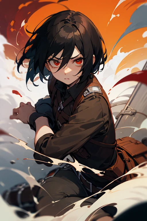 <lora:hizen0620-000028:1>, 1boy, tactical helmet, military, coat, explosions on backgrounds, upper body, blank stare, ptsd