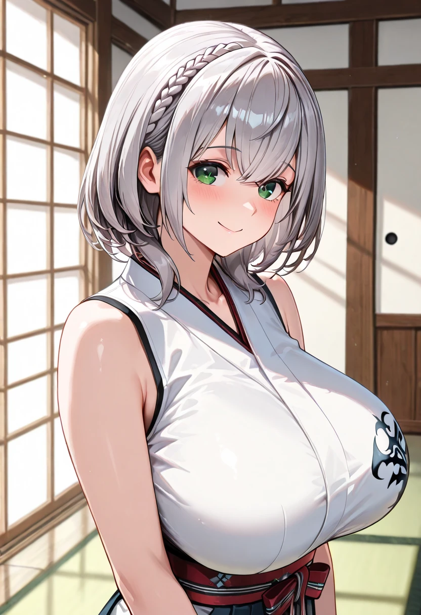best quality, ((happy expression)), ((dropping eyes)),park background, white hair, ao dai, middle breast, detailed face, highres, 1girl, 28yo, smile, good anatomy, soft focus, cinematic lighting, depth of field, long shot