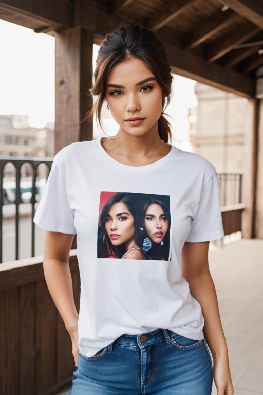 ((linda mulher de pele clara)), (cabelo (((liso))) stuck in the braid), ((magro, longo)), traje basico ((Basic white t-shirt with sleeve)), (shorts apertado) (coxas a mostra) fotografiarrealista, fotografia, obra-prima, realista, Realismo, renderizado, Alto contraste, digital art photographyrealistic trend in Artstation 8k HD high definition detailed realistic, detalhado, textura da pele, hiper detalhado, Textura realista da pele, armadura, melhor qualidade, ultra high-resolution, (fotografiarrealista: 1.4), alta resolução, detalhado, fotografia crua, sharp re, by Lee Jeffries Nikon D850 Film Stock Photography 4 Kodak Portra 400 Camera Lens F1.6 rich colors realistic texture hyper realistic dramatic lighting unrealengine trending on artstation cinestill 800, ....RAW