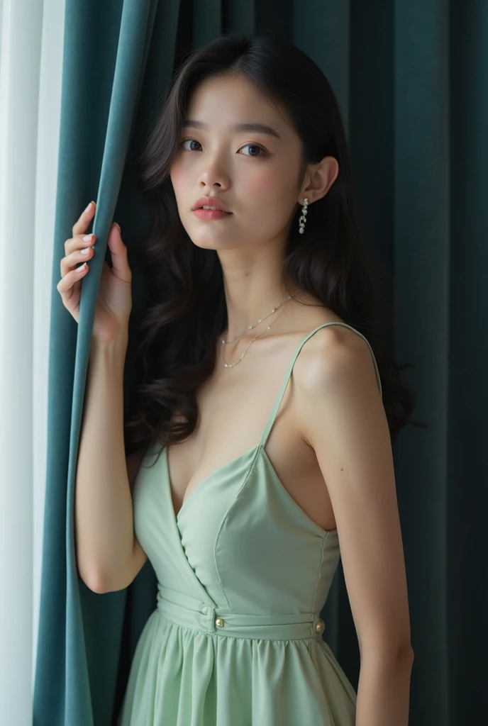 1girl, {extremely delicate girl}, wallpaper, superlative, silk nightdress, good figure