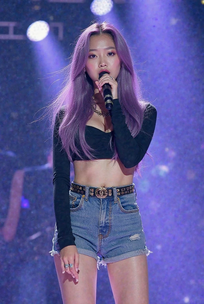 a close up of a woman in a short skirt and a microphone, jisoo from blackpink, jisoo of blackpink, blackpink jennie, bae suzy, portrait jisoo blackpink, lalisa manoban of blackpink, jia, performing on stage, kda, lalisa manobal, sun yunjoo, jossi of blackpink, jinyoung shin, aesthetic!!!!!! female genie