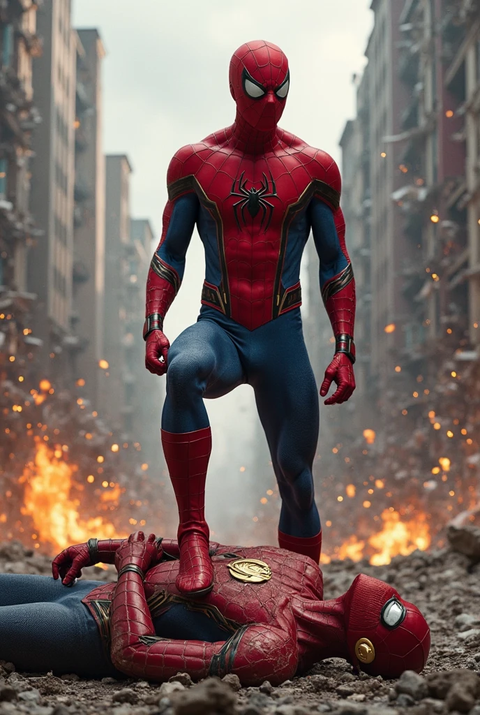 Spider man (Tom Holland) sconfigge wonder woman(gal gadot)è a terra