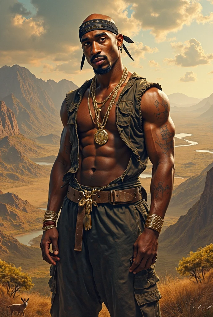 tall young man, with scars all over his body, wearing pants and no shirt
