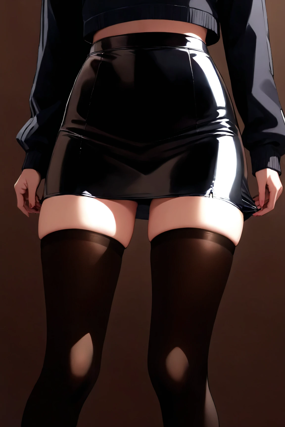 ((best quality)), ((photorealistic)), ((8k)), ((ultra high res)), ((masterpiece)), (detailed), thighs, school shirt, tight pants, boots, fishnet stockings, black hair, oval face, long hair, big breasts, sit