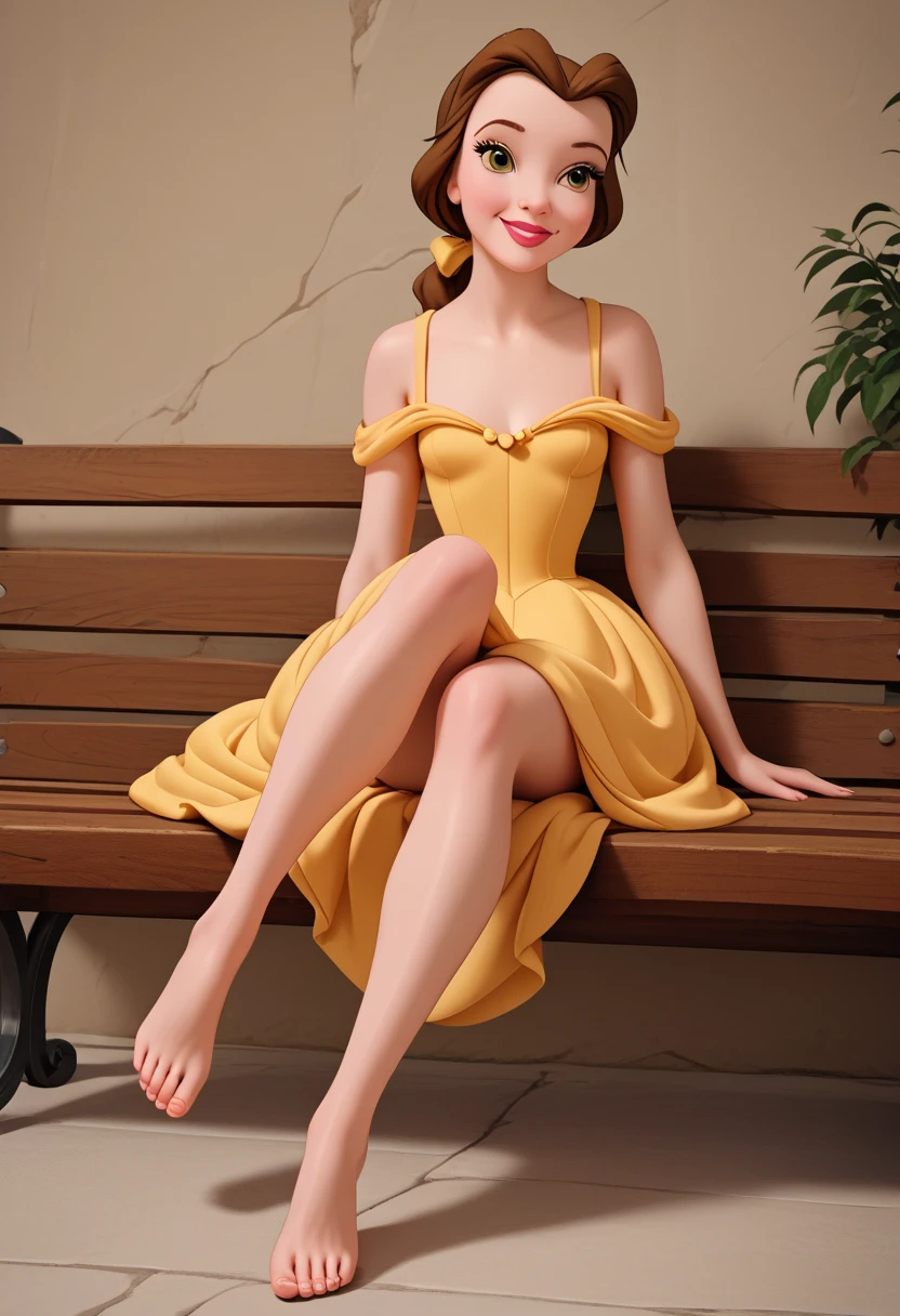 STICKER Princess Daisy from Mario, face view, best quality, masterpiece, highres:1.3, solid outline:1.2, absurdres, women full view, large breasts, blush, Brown hair, see thru yellow sun dress, full body portrait, no background, perfect face, detailed face, bangs, perfect body, beautiful eyes, pretty face, bright skin, idol, cleavage, white stockings, unbutton top, yellow panties, full body, shoes visible, crown
