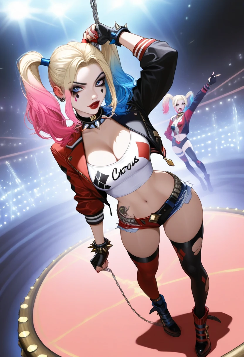Harley Quinn、Metal bat on shoulder、