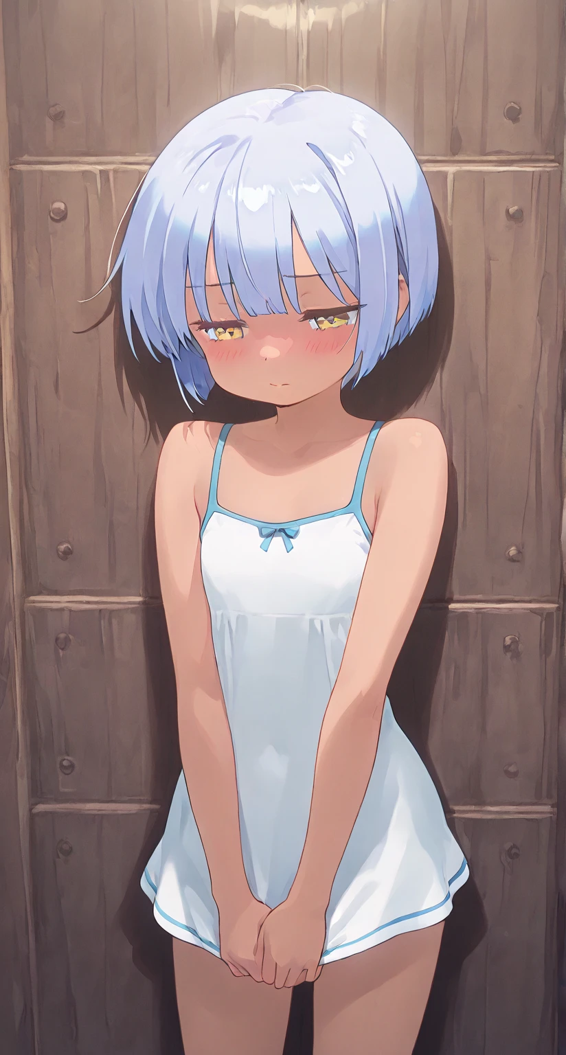 High resolution,masterpiece,highest quality,Amazing visuals,High resolution,masterpiece,highest quality,8-year-old,,Beautiful fingers,Beautiful long legs,Beautiful body,Cute character design、younger sister、Hasaha、Animal ears、Black Hair、Brown eyes、Pointy Ears、short hair、Fox Ears、Animal ears、Black Hair、Brown eyes、Pointy Ears、short hair、Fox Ears、,A smile that melts,Sweaty、Tears run down my cheeks、(Waiting at the bus stop、Sit on a bench、sleepiness)、
,（Cute off-the-shoulder see-through negligee、A wet negligee that sticks to the skin、Cute Breasts、Thin chest、Cute belly、Squid Belly、Cute belly button、No underwear）、（Sweating profusely:1.4）、The viewer looks from the side、Be worried、Captivating thighs、Cross your arms between your legs
,indoor,Her Room, Amazing visuals, ,Clothes that can be seen through the light、Cute female silhouette、Whole body visible、