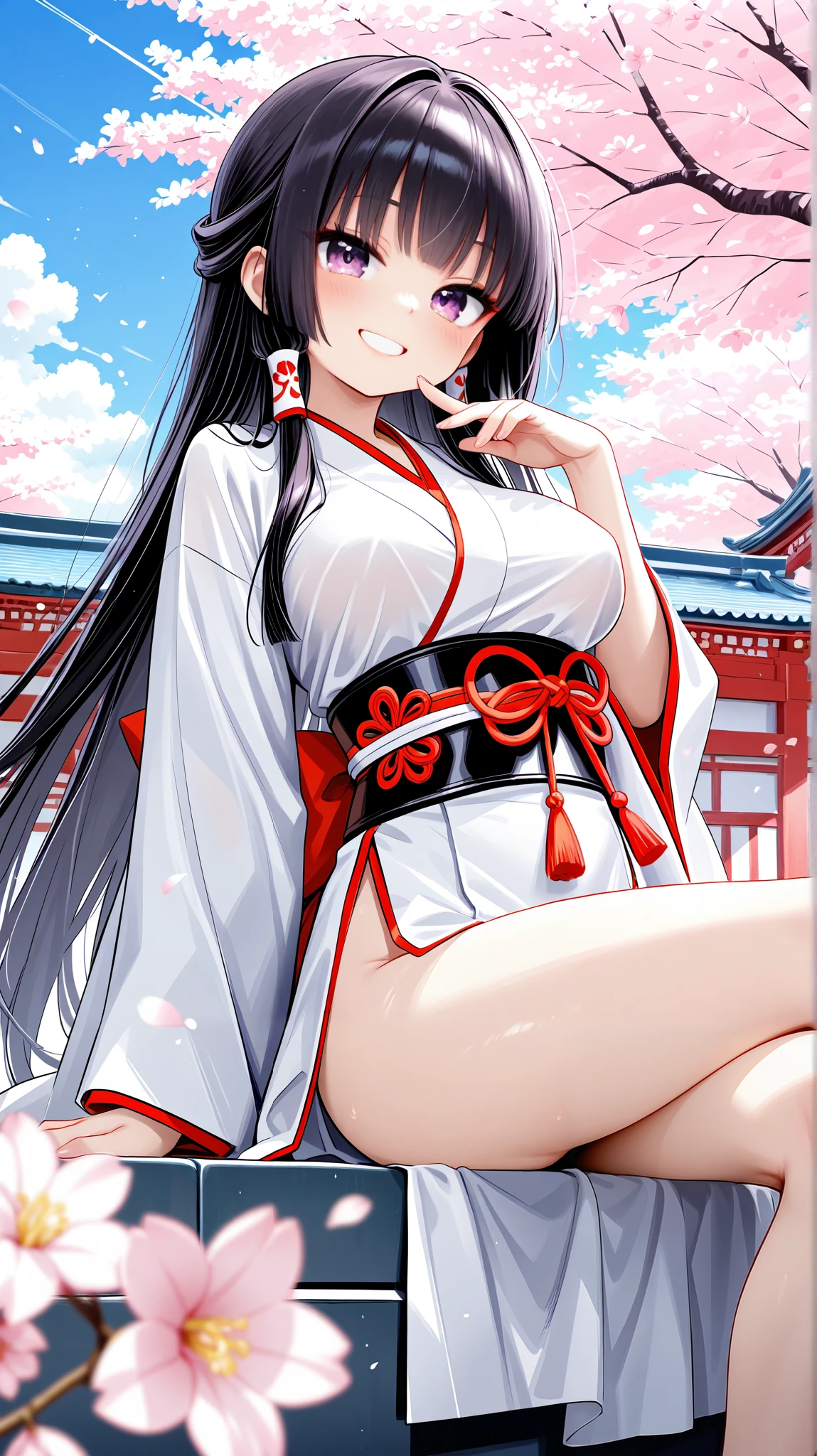 the cherry blossom goddess,800 years old,positive,a highly exposed outfit,a stunning somei yoshino,top quality,best picture quality,