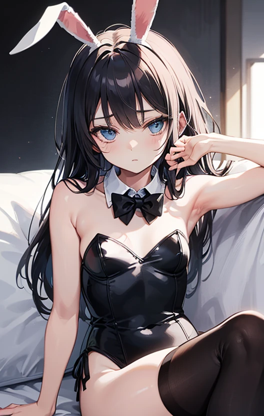 wet_transparent_black bar, rabbit ears,<lora:mayijiang-10:0.8>,mayijiang,light smile,mid_breats,best quality