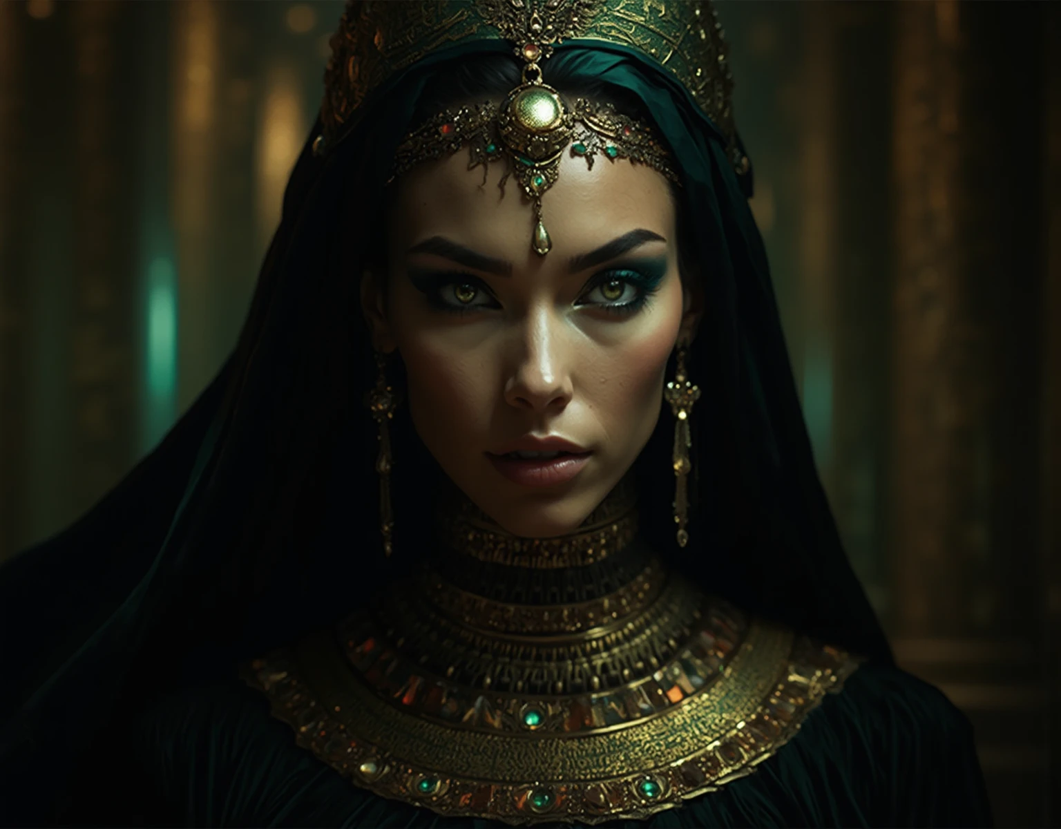 (best quality, masterpiece, high resolution: 1.2), raw photo, horror style, professional portrait, (1 mummy), scary Egyptian mummy, pharaoh's tomb, gothic lighting