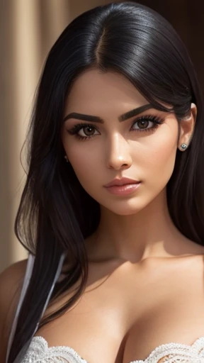   Lebanese woman focus on the face.