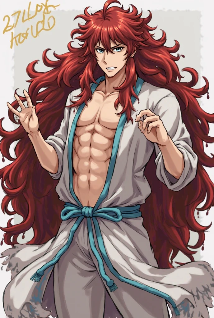 fantasy anime style, man with brown hair and brown eyes with his face covered with a smiling mask, good physique, without clothes, taking a shower, nude,