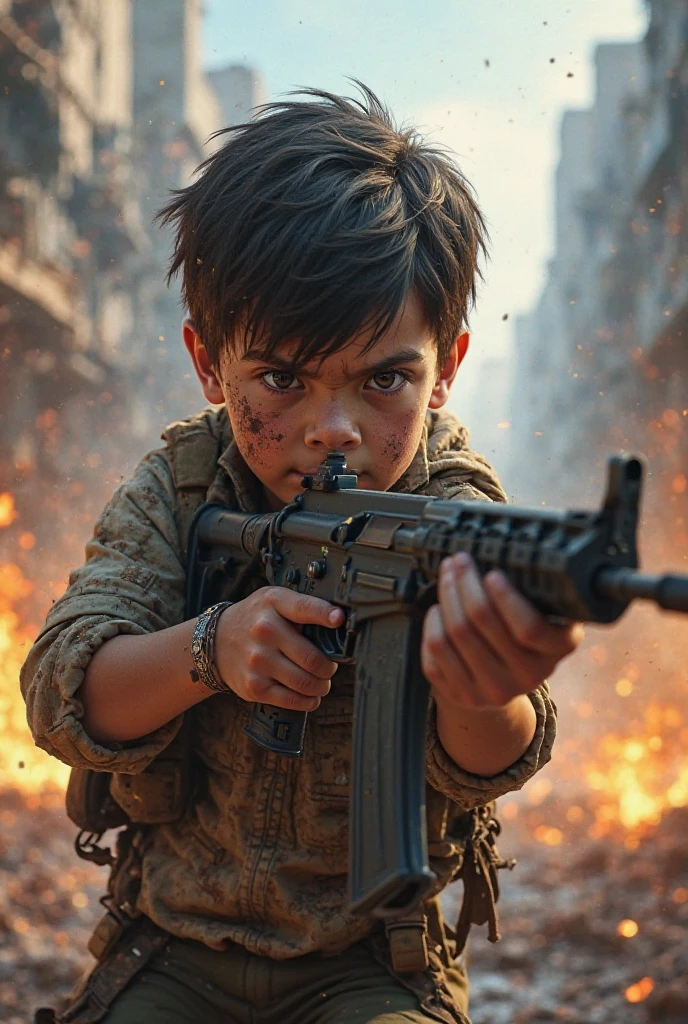 A boy with sniper killing enemy and playing with blood looking so dangerous