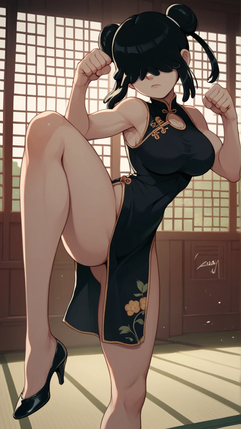 Cutesexyrobutts style, 1girl, breasts, solo, cleavage_cutout, red_hair, hair_over_one_eye, virtual_youtuber, dress, black_hair, clothing_cutout, cleavage, large_breasts, holding, multicolored_hair, long_hair, thighs, looking_at_viewer, smile, china_dress, hair_bun, double_bun, bun_cover, white_dress, mahjong_tile, chinese_clothes, streaked_hair, mahjong, bare_shoulders, earrings, jewelry, ear_piercing, sitting, off_shoulder, tassel, bangs, piercing, blue_eyes, hand_up, closed_mouth, alternate_costume, sleeveless, bare_legs